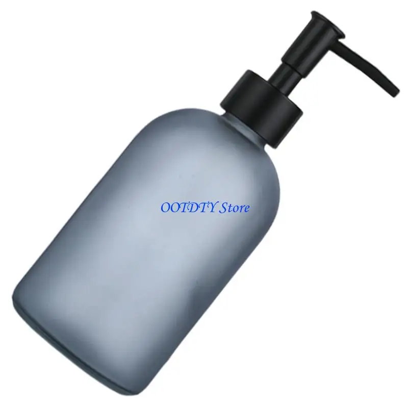 367A 410ml Glass Soap Dispenser with Stainless Steel Pump Soap Lotion Bottle