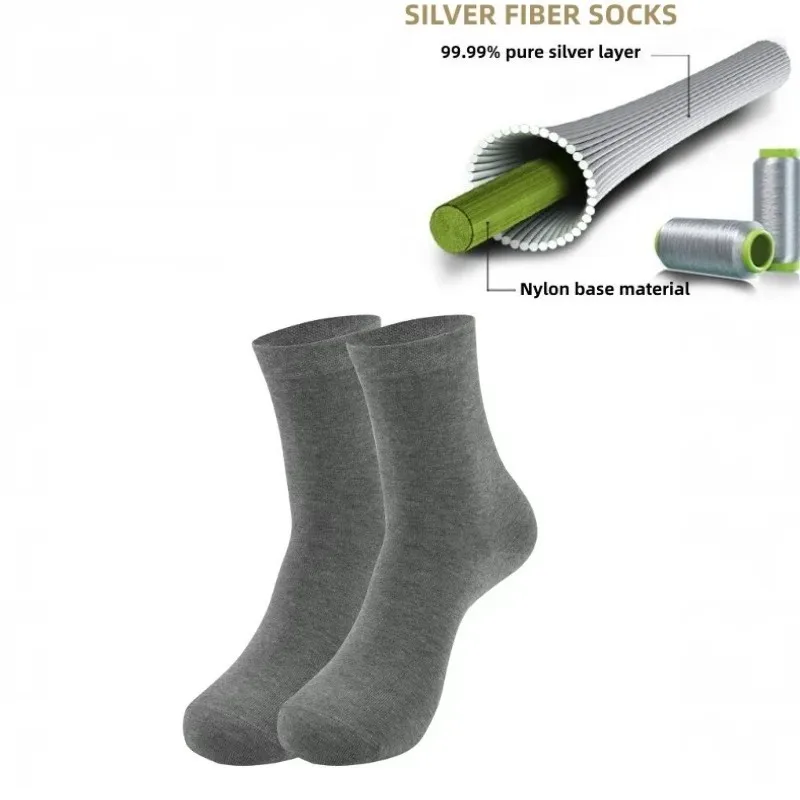 Conductive Grounding Socks 25% Pure Silver Infused Ankle Socks for Grounding Shoes,1 Pair