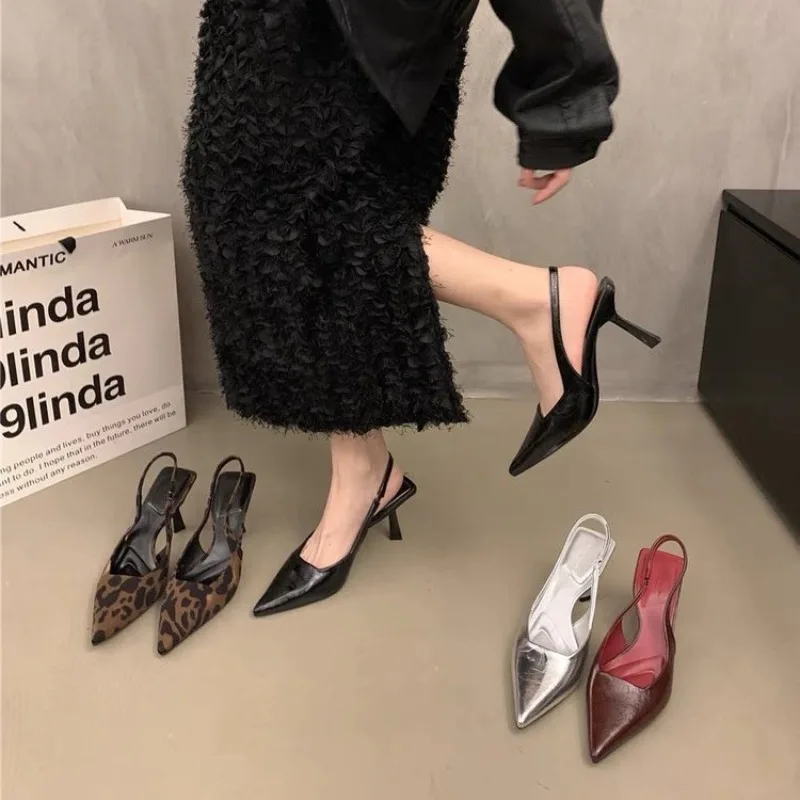 

Shoes for Women New Large Size Shoes Pumps Autumn Luxury Leopard Print Pointed Toe Shallow Stilettos Thin Heels Zapatos De Mujer