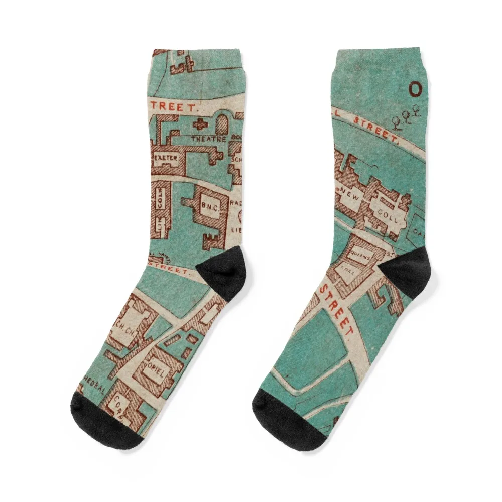 Vintage Map of Oxford England (1860) Socks heated Stockings funny gifts Men's Socks Women's