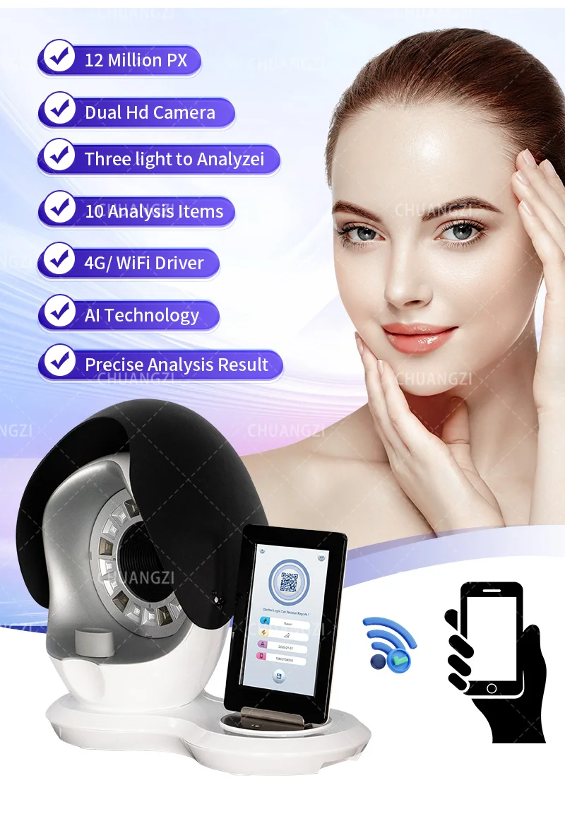 Beauty Machines New Technologies 3d Full Face Skin Analyzer Camera Skin Testing Machine Facial Skin Analyzer