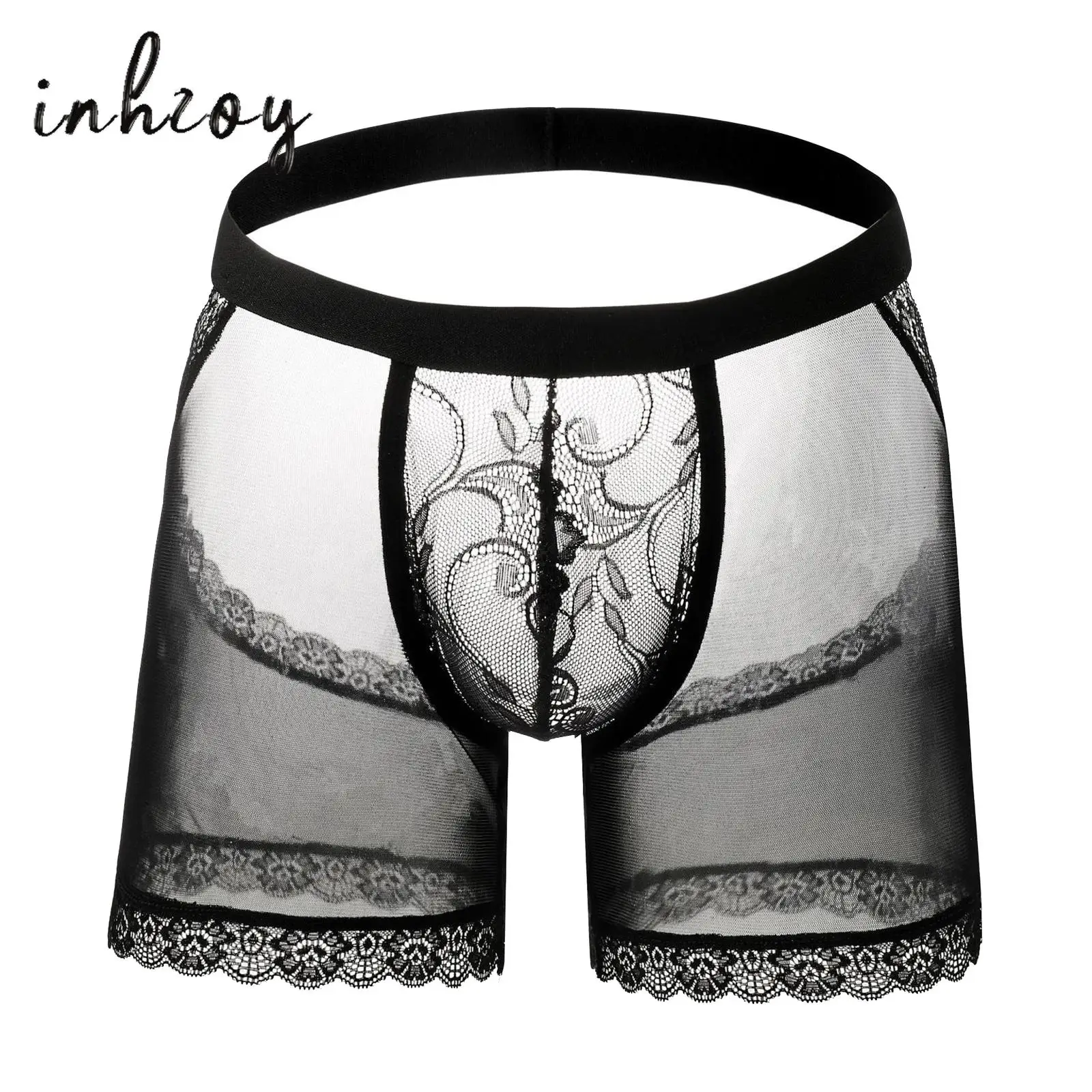 

gay mens sissy panties Exotic Lingerie Sheer Lace Open Butt Boxer Shorts Underwear Crossdress See-through Underpants Nigtwear