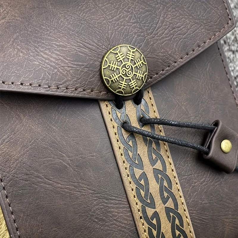 2pcs Medieval Vintage Imitation Synthetic Leather Belt, Retro Medieval Waist Bag, Portable Waist Bag,for LARP Ren Faire Hallowee view 4