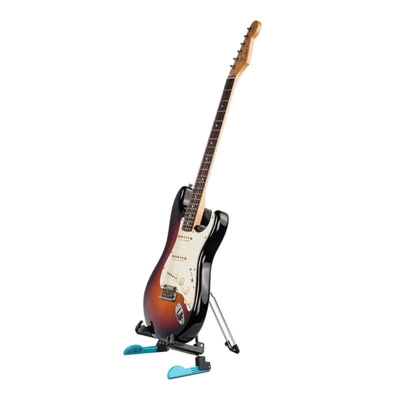 Universal Acoustic Guitar Bass Holder Portable Folding A-Frame Adjustable Guitar Floor Stand Stable and Well Constructed