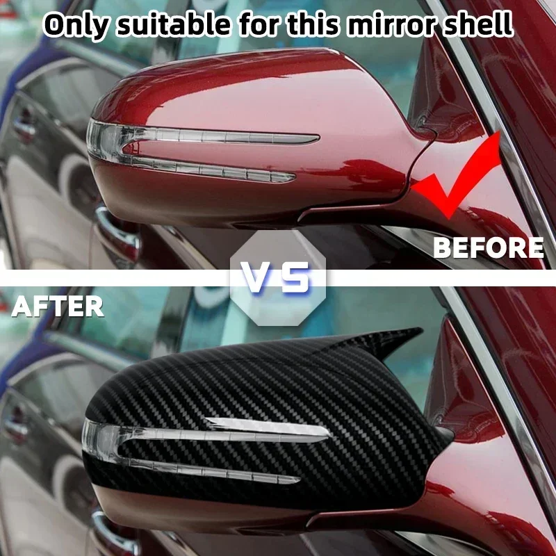 For Mercedes Benz CLS C219 W219 CLS280 300 320 350 2009-2011 2PCs Carbon Fiber Look Car Rearview Mirror Cover  view 2