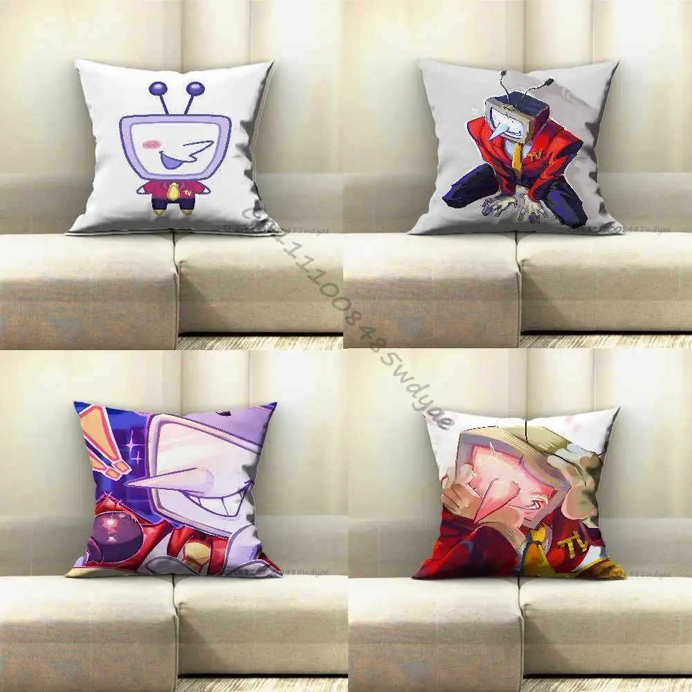 D-Deltarune Tenna Pillow Case Living Room Sofa Cushion Cover Suitable For Home Bedroom Room Decoration Accessory family gift