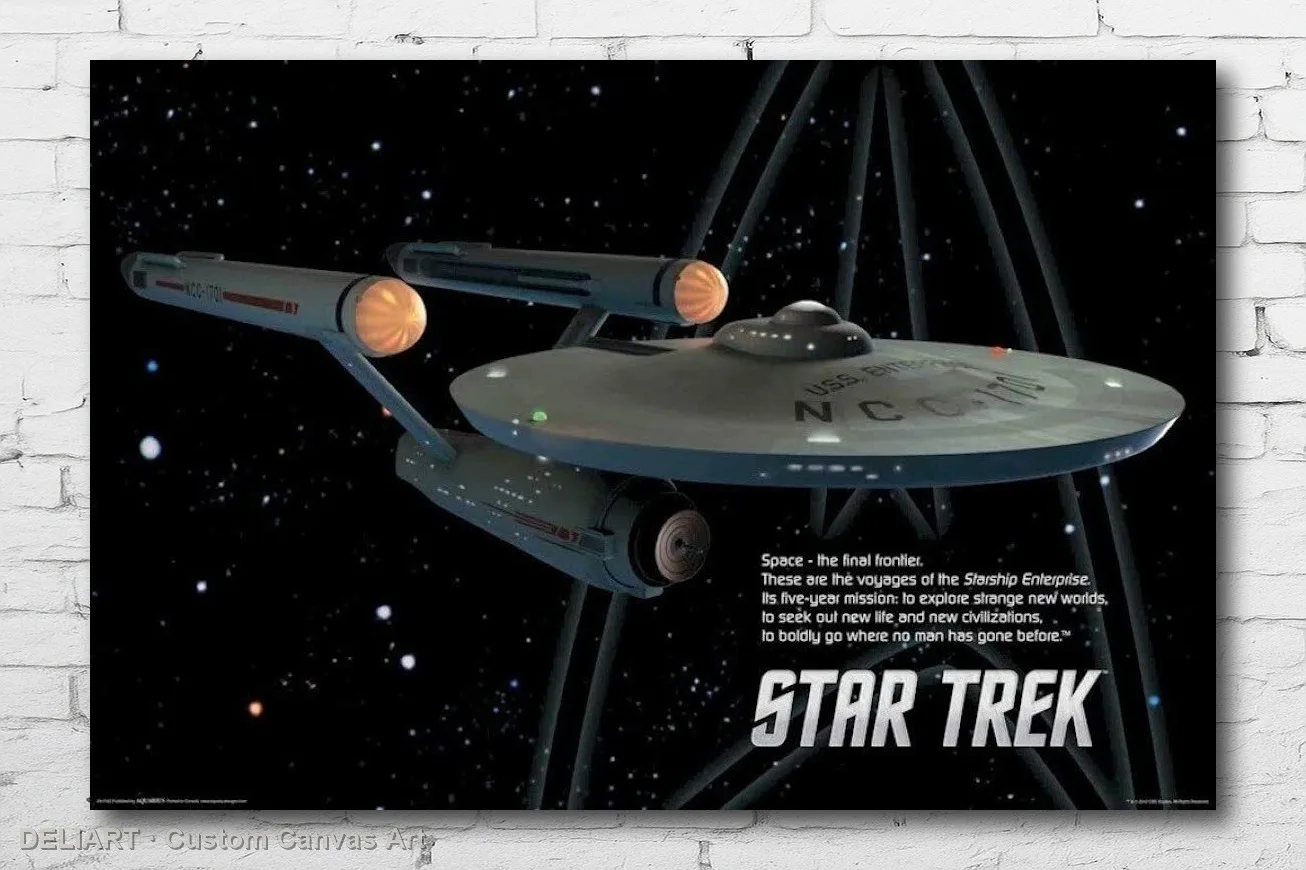 STAR TREK - ENTERPRISE Canvas Poster SHRINK WRAPPED ORIGINAL SERIES SHIP Custom Size Available Home Decor Room Decoration