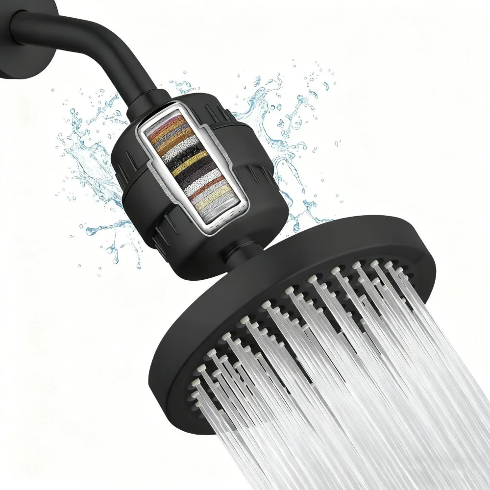 

360° Adjustable Shower Water Purification Filter Reduce Skin Dryness Adjustable Nozzle Shower Head Filter