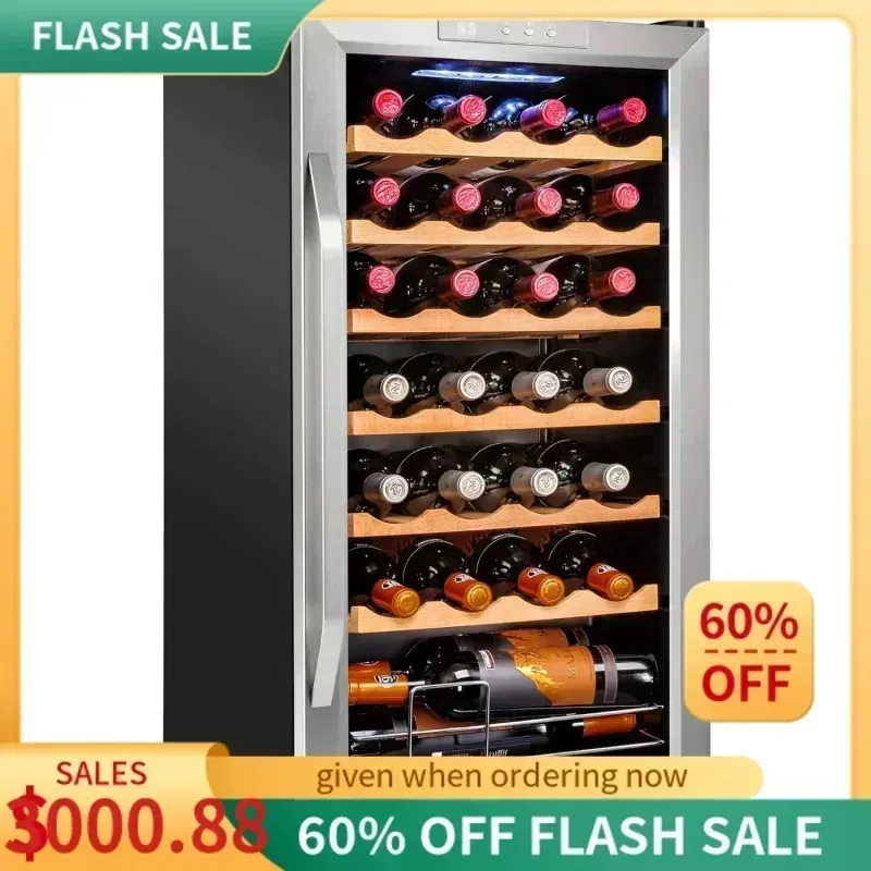 PMD4-28 병 압축기 와인 쿨러 냉장고 잠금장치 | 대형 독립형 와인 저장고 | 41f-64f 디지털 온도 조절기