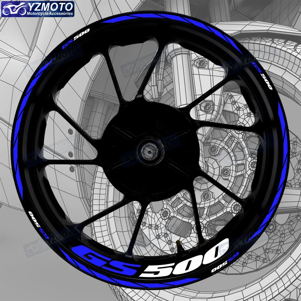 

For GS500E Motorcycle 17 Inch Front And Rear Logo Wheel Hub Racing Sticker Decal Waterproof Reflective Decorative Rim Stickers