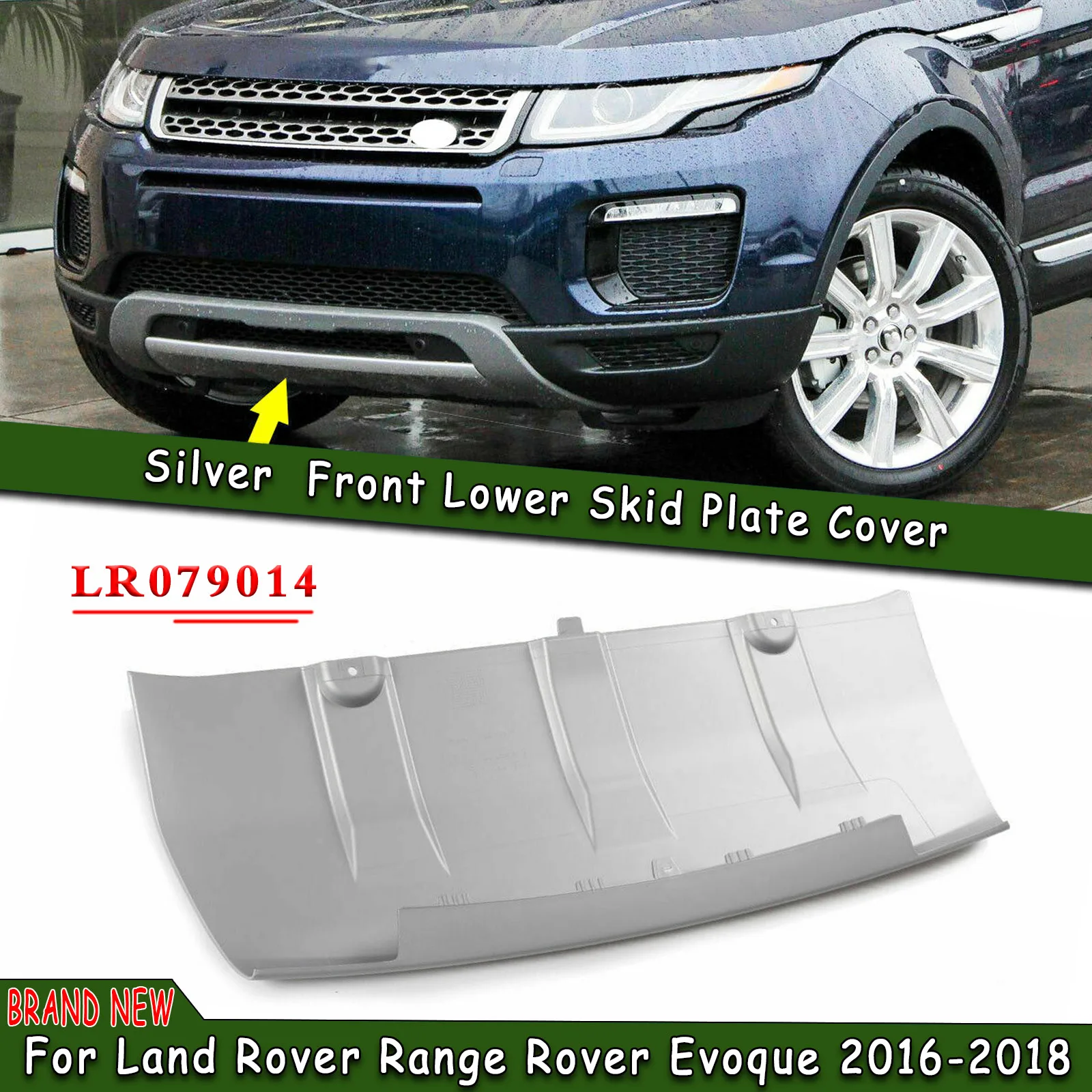 

Car Front Bumper Skid Fender Tow Hook Cover Lower Spoiler Guard For Land Rover Range Rover Evoque 2016 2017 2018