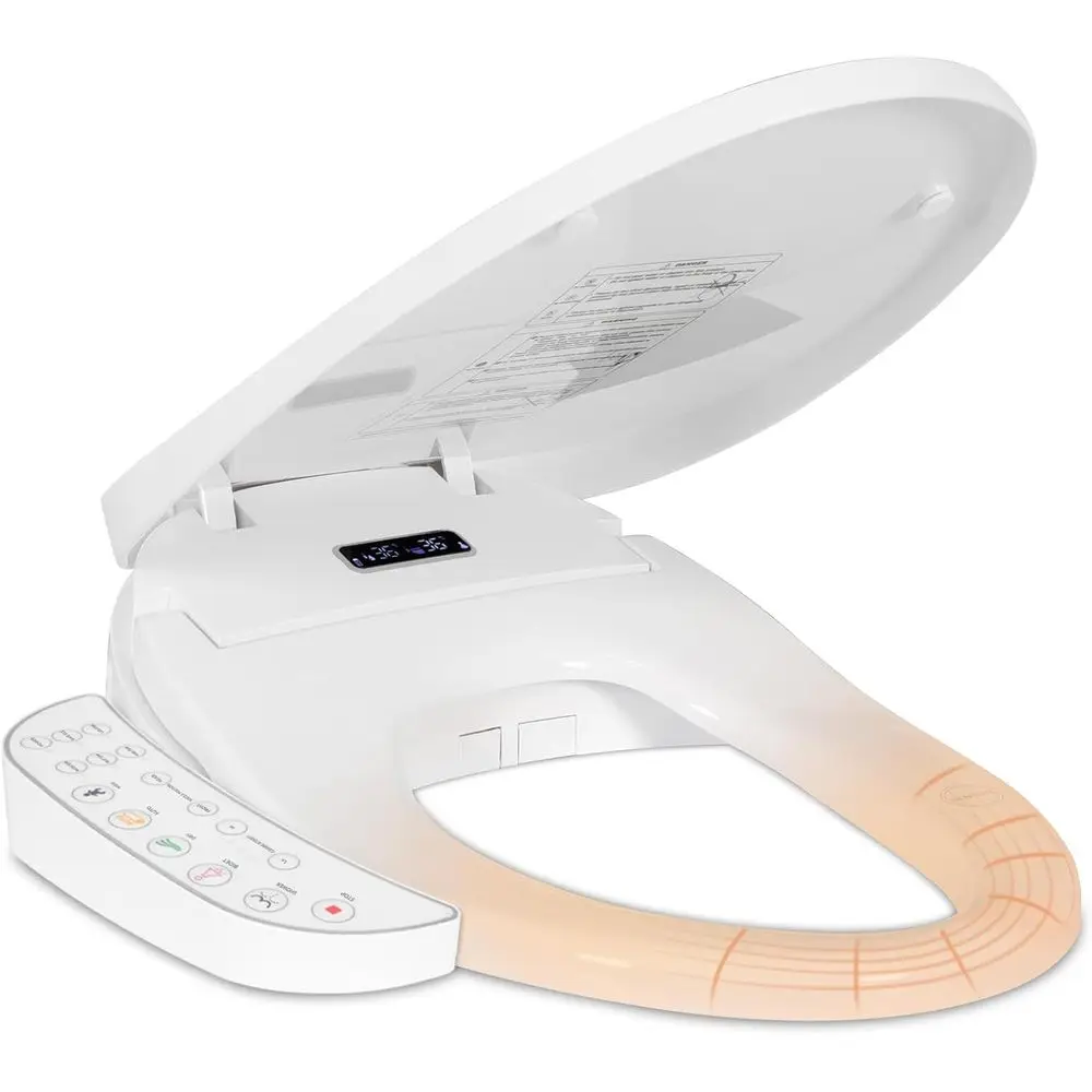 

Electric Heated Bidet Toilet Seat with Touch Panel, Warm Water Wash, Sel-Cleaning Nozzle, Warm Air Dryer, Deodorizer, Sot-Close
