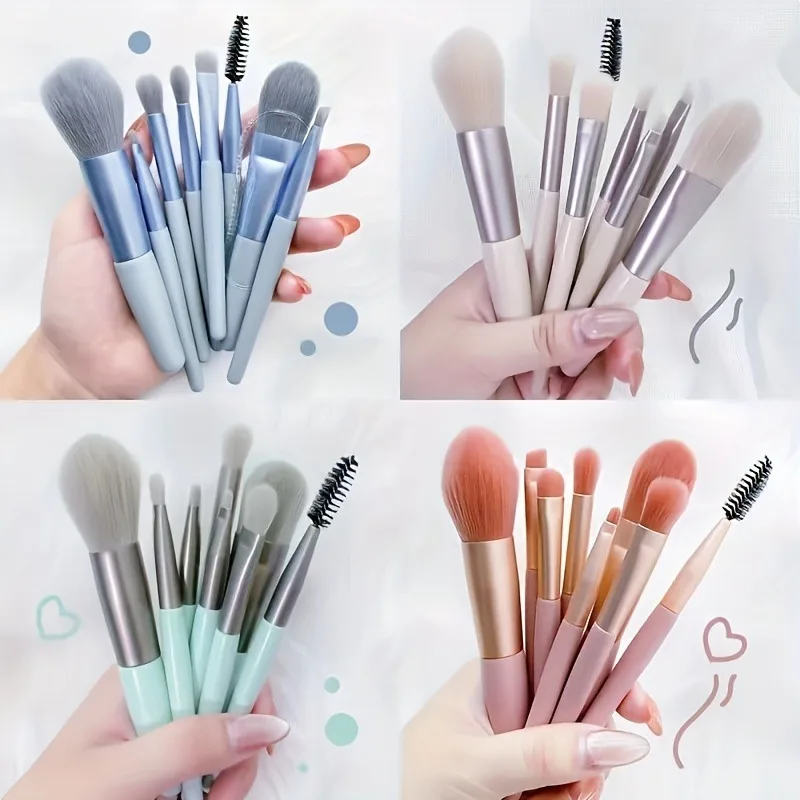 Hot Sale 8Pcs Professional Makeup Brushes Set Cosmetic Powder Eye Shadow Foundation Blush Blending Concealer Beauty Make Up Tool