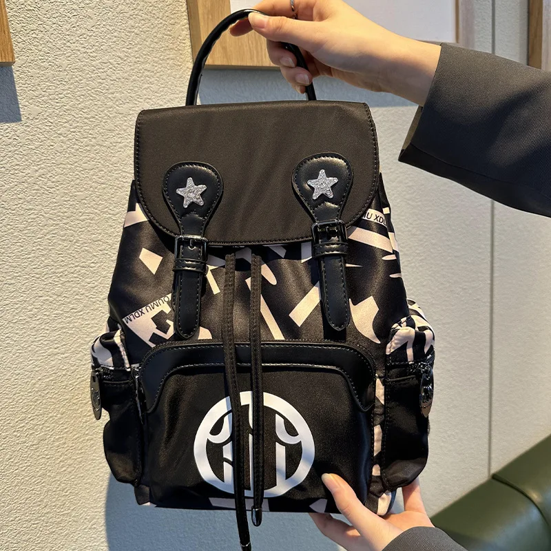 

Oxford cloth backpack 2025 women's atmosphere high sense casual pumping commuter backpack trendy school bag