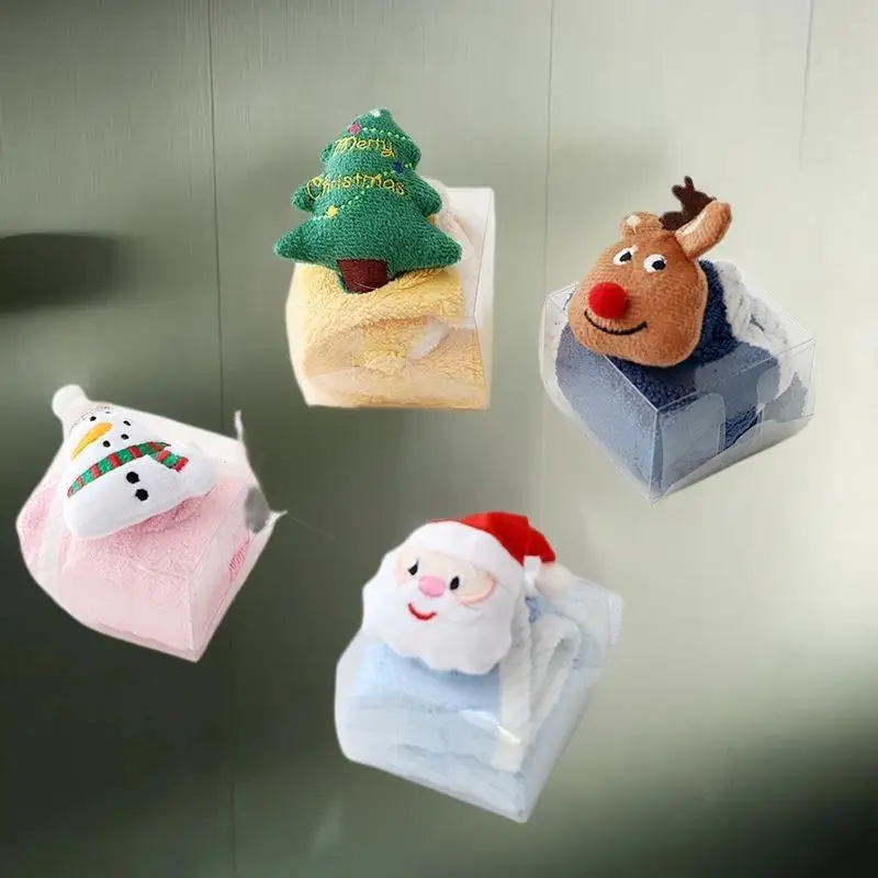 أطفال عيد الميلاد نمط منشفة اليد الكرتون الأيائل ثلج سانتا كلوز شجرة عيد الميلاد منشفة مخملية الحمام منشفة معلقة الامتزاز القماش