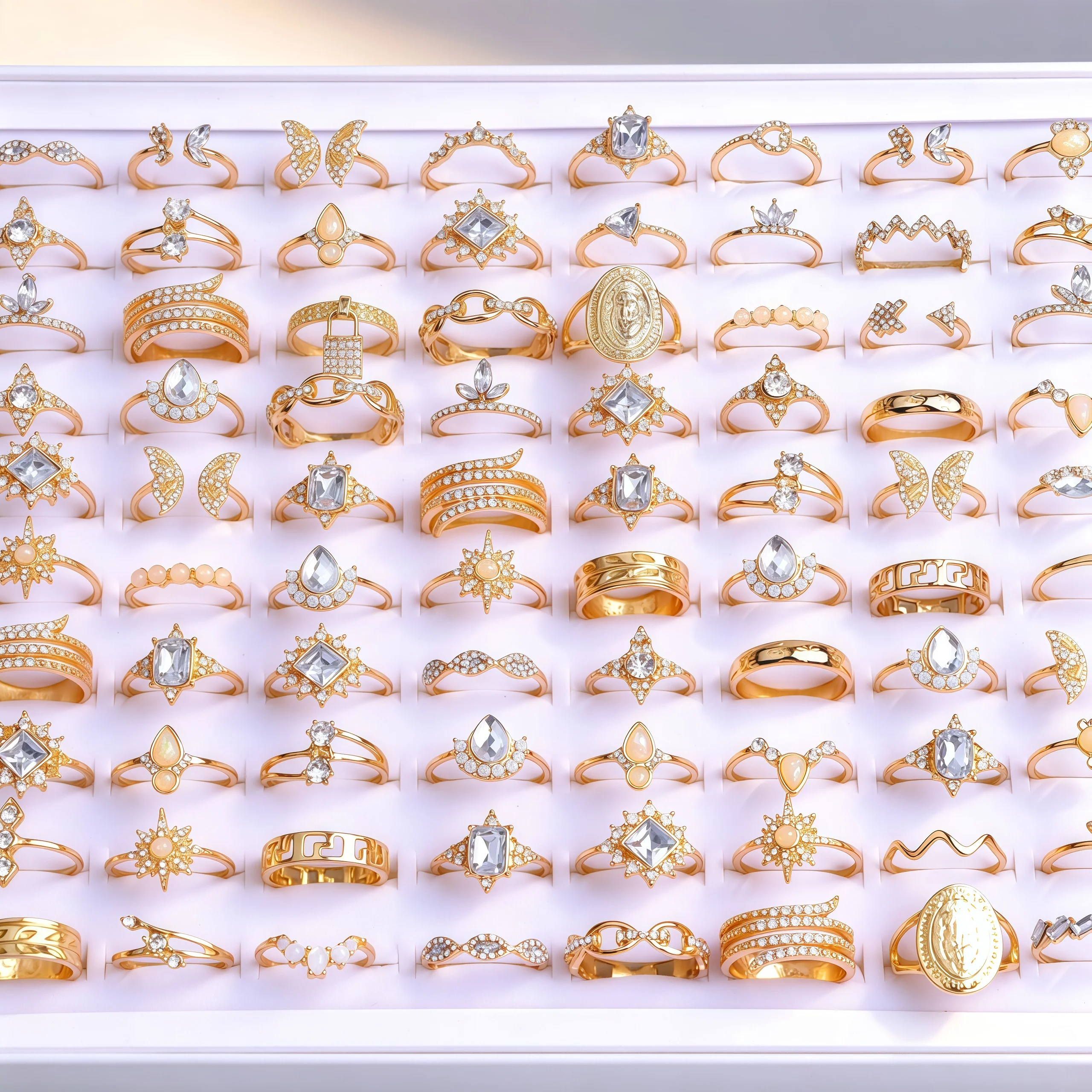 15/30/50/60/100Pcs/Lot Fashion Elegant Style Hollow Leaf Lock Rings Exquisite Minimalist Women's Daily Wear Party Gifts Jewelry