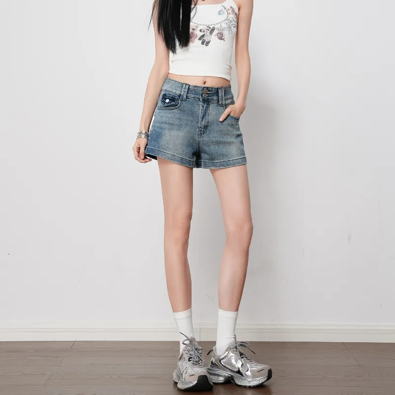 2026 Spring Summer New Women Slimming Jeans High Waist Denim Shorts Y2K Bodycon Casual Pocket Sexy Short Jeans Fashion Versatile