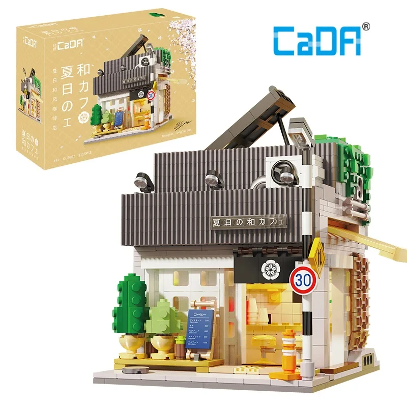 Cada LED Stad Japanse Street View Bricks Winkel LED Japans Gestoomd Broodje Huis Architectuur Bouwstenen Zomer Cafe Speelgoed