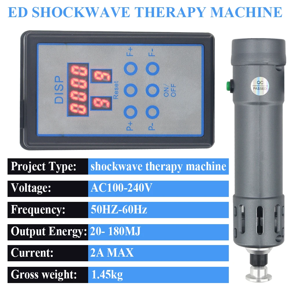 Shock Wave Chiropractic 2 IN 1 Physiotherapy Shockwave Therapy Machine ED Treatment Waist Pain Relief Muscle Relaxation Massager