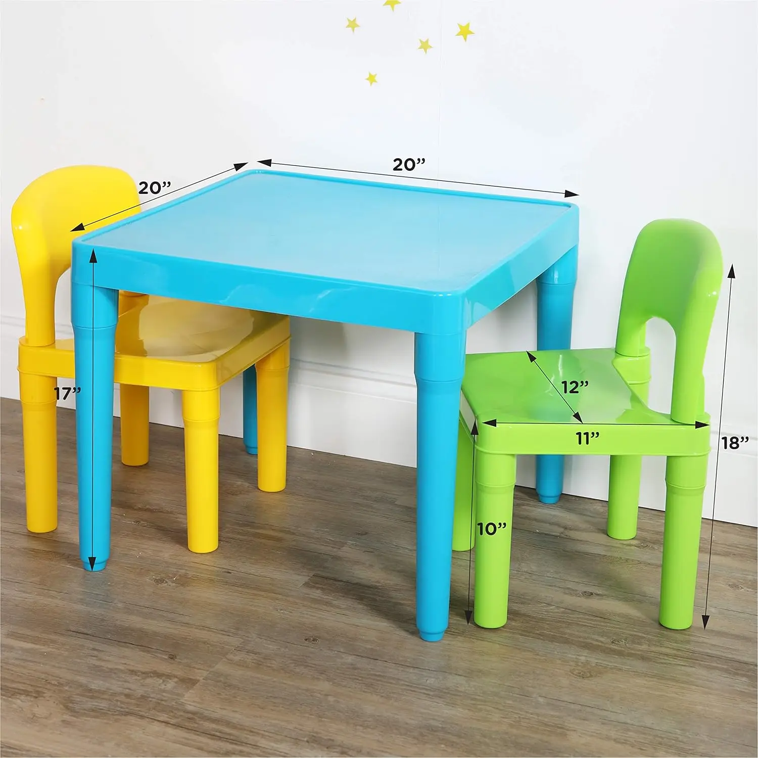 Kids Table and 2 Chair Set - Sturdy Toddler Activity Table for Playtime, Arts, Crafts, Reading - 5-Piece Children's Furniture