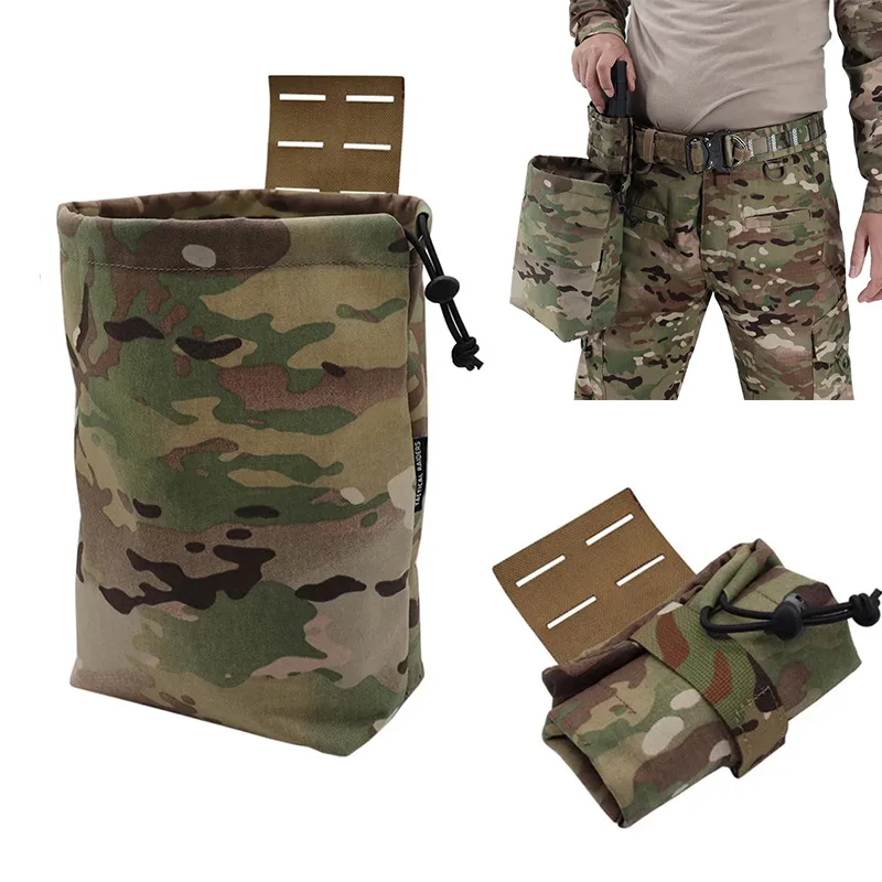 

500D Nylon Dump Pouch Tactical Belt Magazine Recovery Pouch Roll Up Foldable Mag Pouches MOLLE Utility EDC Waist Storage Bag