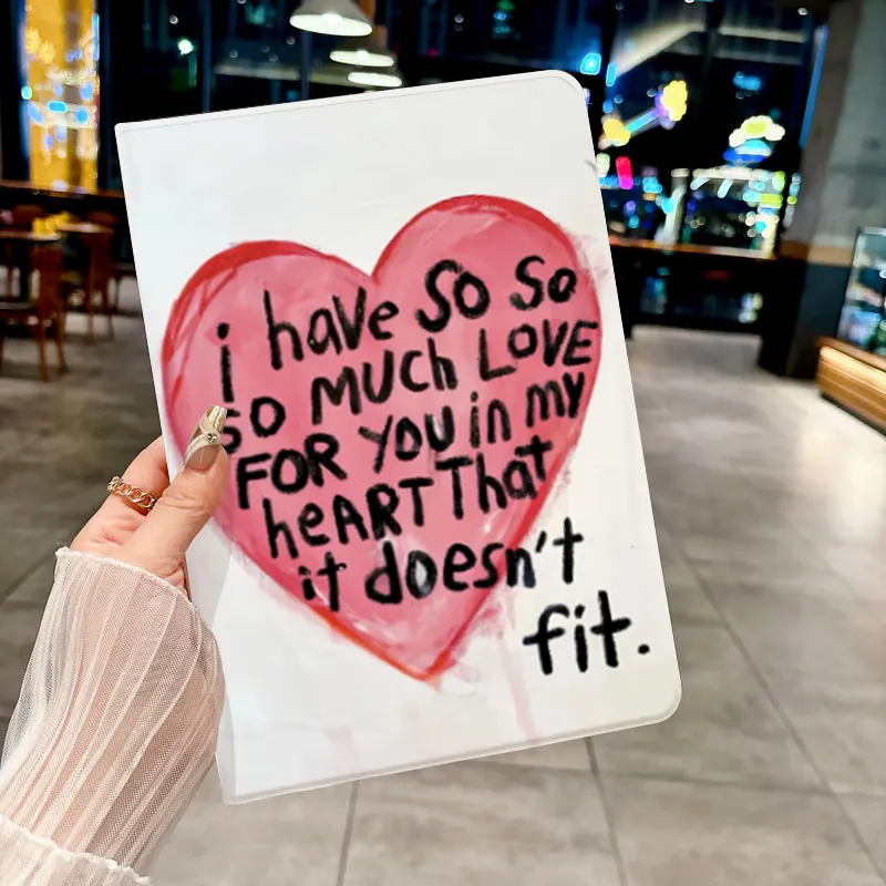 

Чехол INS с рисунком «Любовь слов» для iPad pro 10/11 дюймов 2020/6/7/8/Air 3-й/Air 4-й/9 поколения/Air 5-го поколения 2022/Air 11