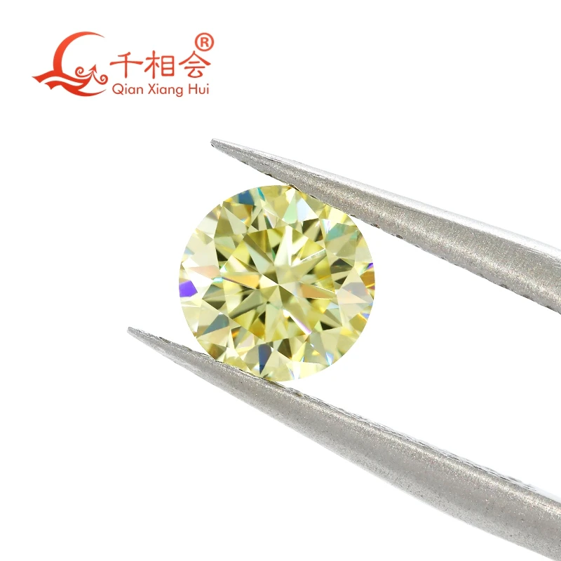 3-12mm vivid yellow color round shape brillion cut Moissanite loose gems stone