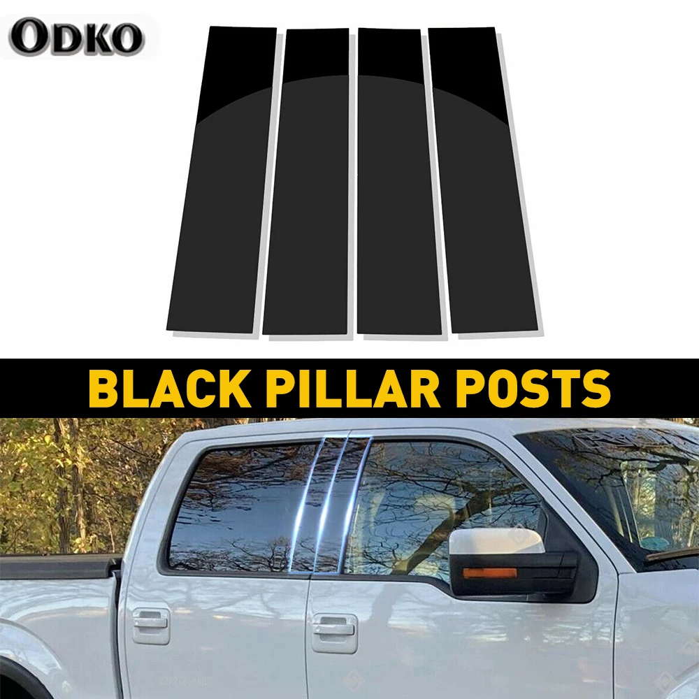 

4Pcs Fit for Ford F150 F 150 2004 2005 2006 2007 2008 2009 2010 2011 2012 2013 2014 Side Door Window Pillar Posts Door Trims