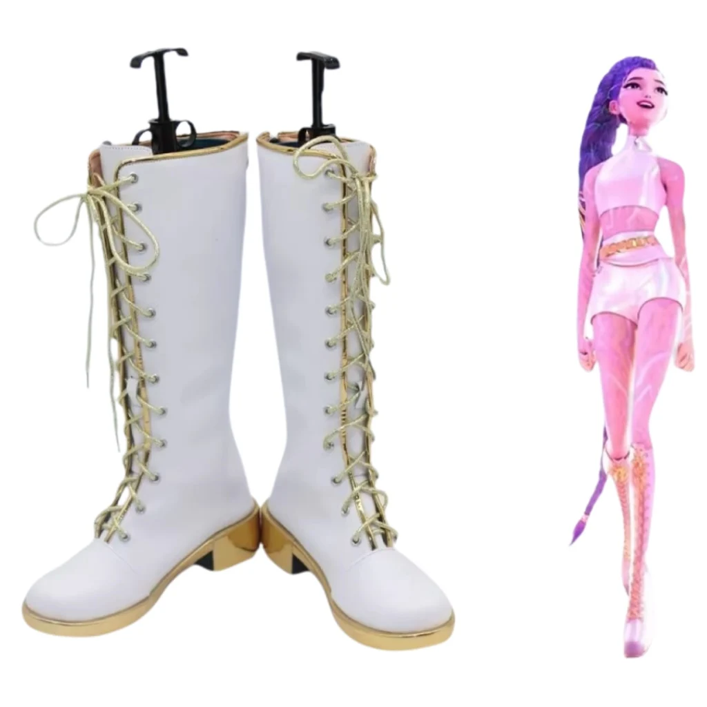 Anime KPop Demon Hunters Rumi Buty do Cosplayu Dziecięce Dorosłe Strój Taneczny Botki Rekwizyty na Halloween Karnawał