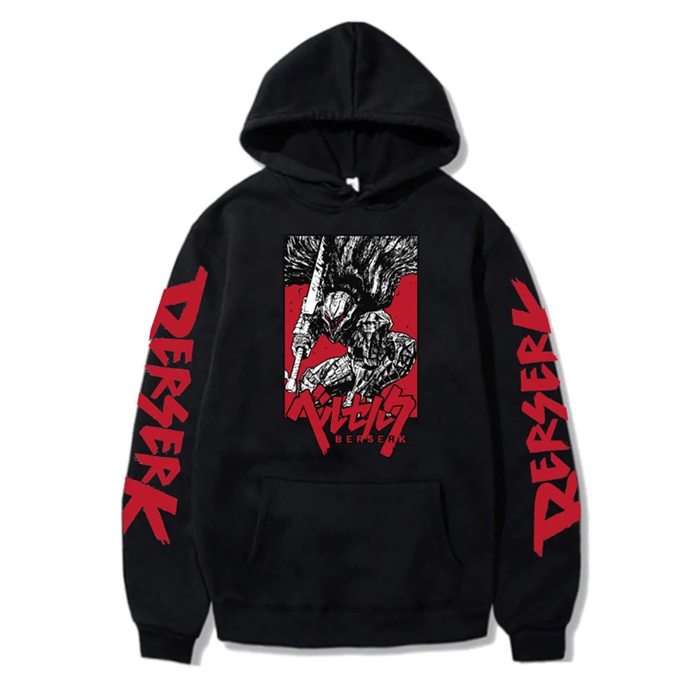 Anime Berserk Hoodies Printed Men Women Fashion Long Sleeve Harajuku Goth Clothing Aesthetic Streetwear Oversized