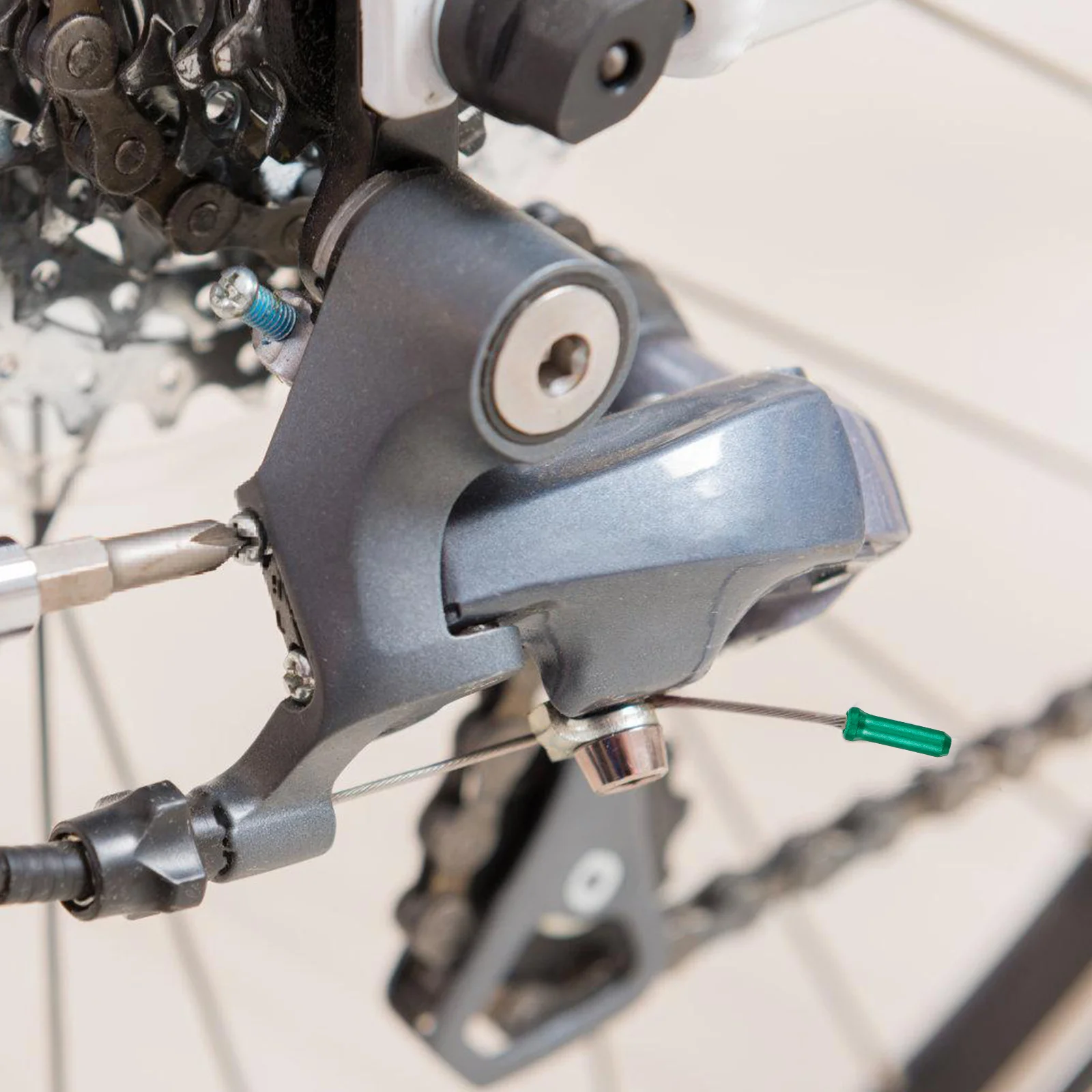 

50 Pcs Brake Line Protection Cap Brakes Bike Cable End Caps Crimps Electric Wire Aluminum Alloy