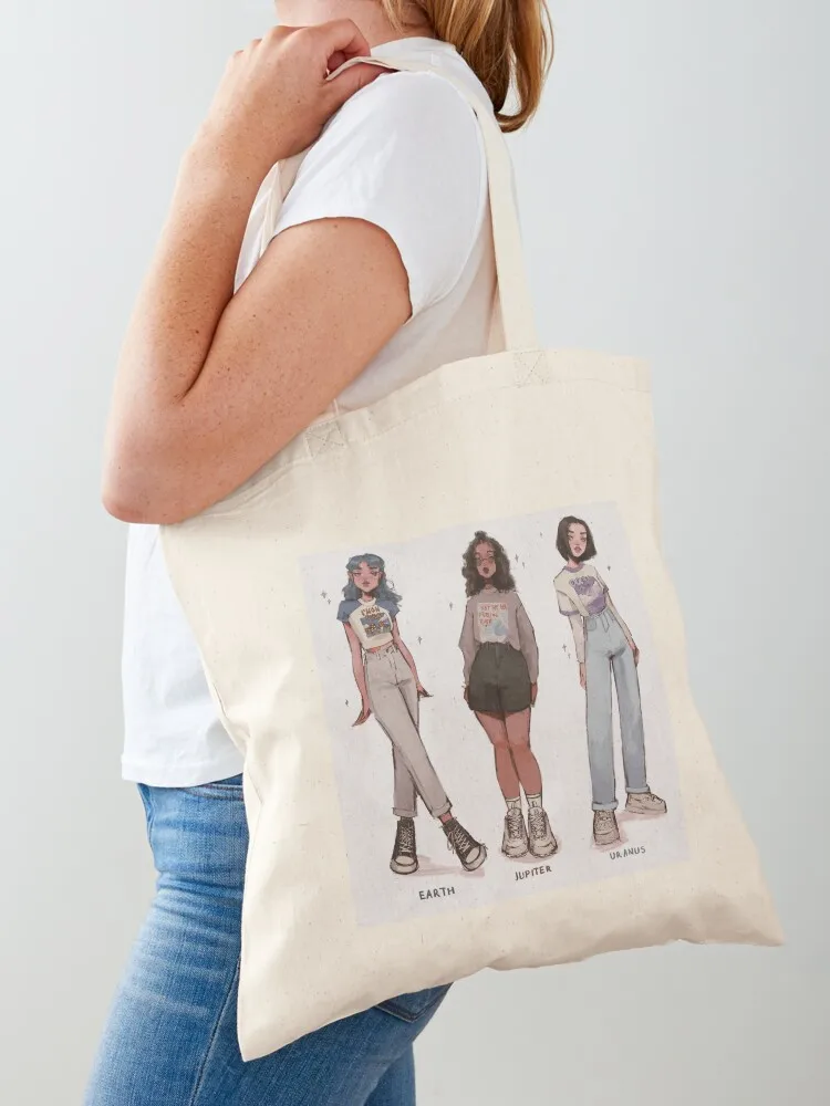 

planet girls 1 Tote Bag Canvas shoulder bag eco bag folding Beach shopping cart bags