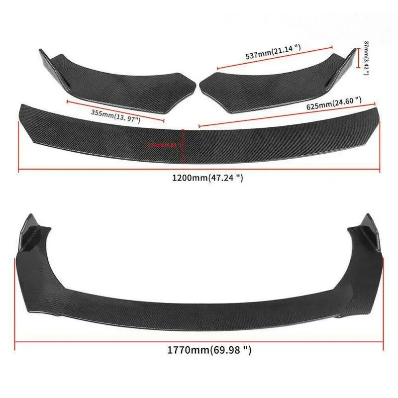 Carbon Fiber Front Bumper Lip Chin Spoiler Splitters For Infiniti Q50 Q60 Q70
