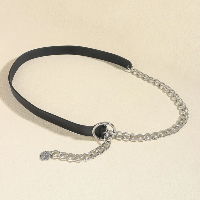 Western Chain Multi-layer PU Leather Women Waistband Belt Fashion Dress Coat Sweater Belt for Ladies