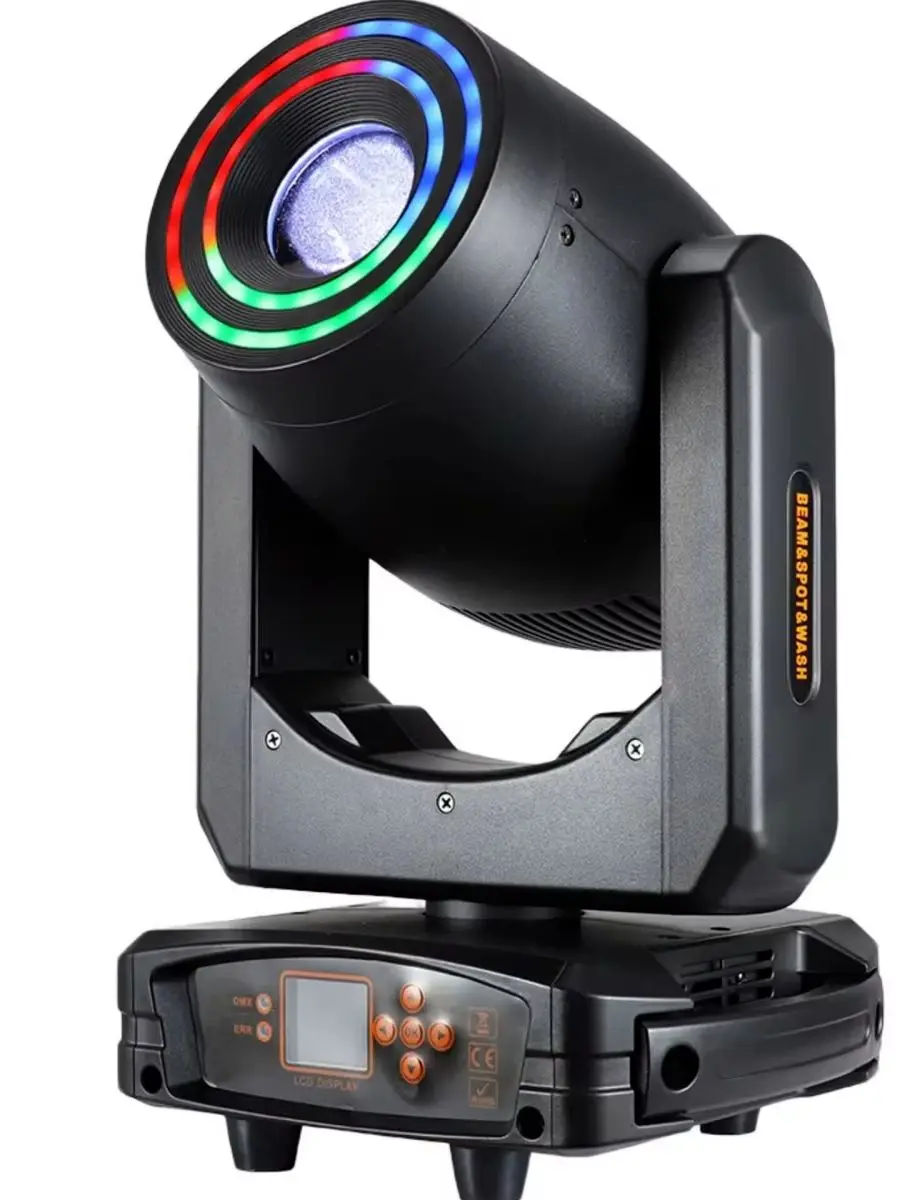 LED BSW 250W 3-in-1 Moving Head Licht mit Rotierenden Gobos, 5-Facetten-Prisma & 6-Reihen-Linse, DMX-Steuerung, Spot Moving Head Disco Bühnenlicht