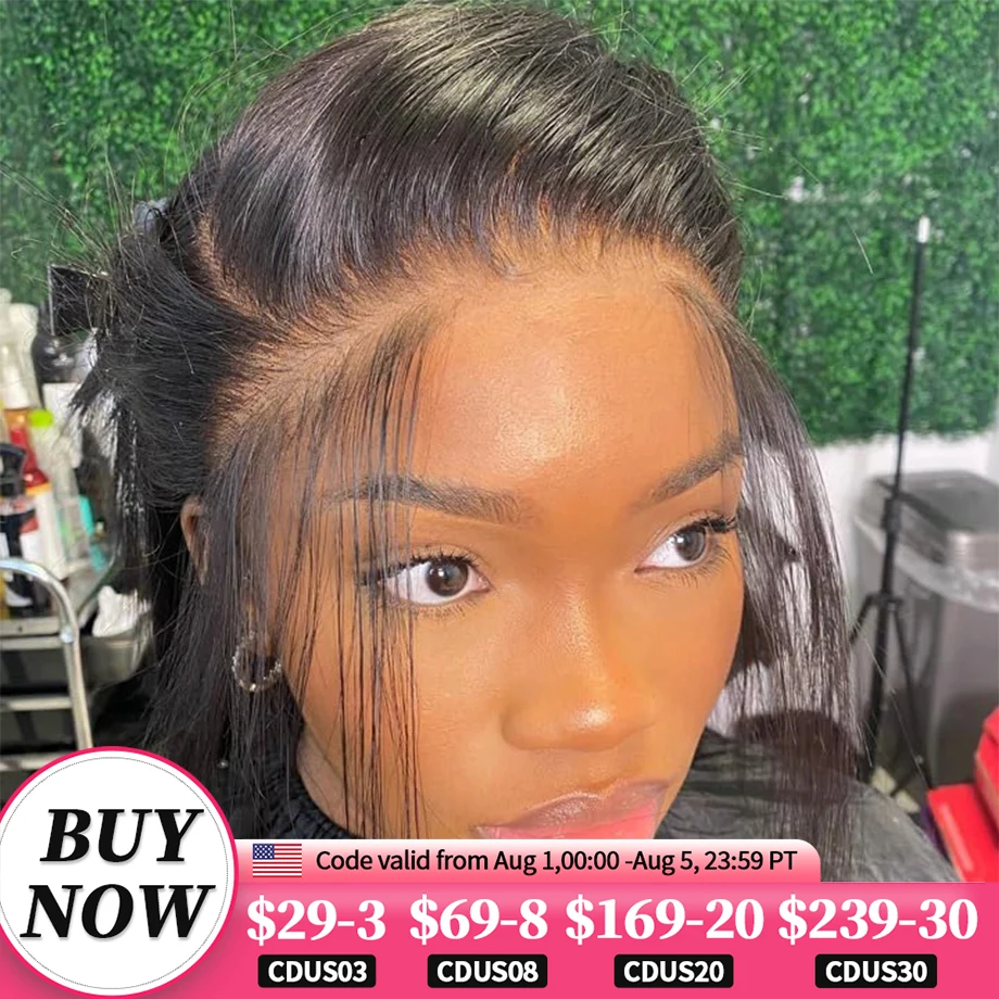 HD Full Lace Human Hair Wig Straight 13x6 Lace Front Wig 13x4 HD Transparent Lace Frontal Wigs For Women Closure Pre Plucked Wig