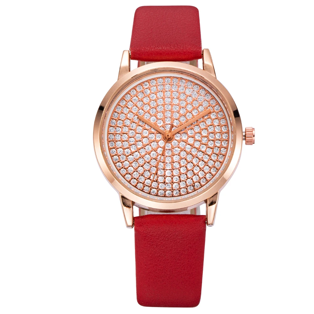 Fashion Watch for Kids Luxury Rhinestone Metal Dial Children's Quartz Watch Leather Band Casual Simple Kids Watch montre enfant