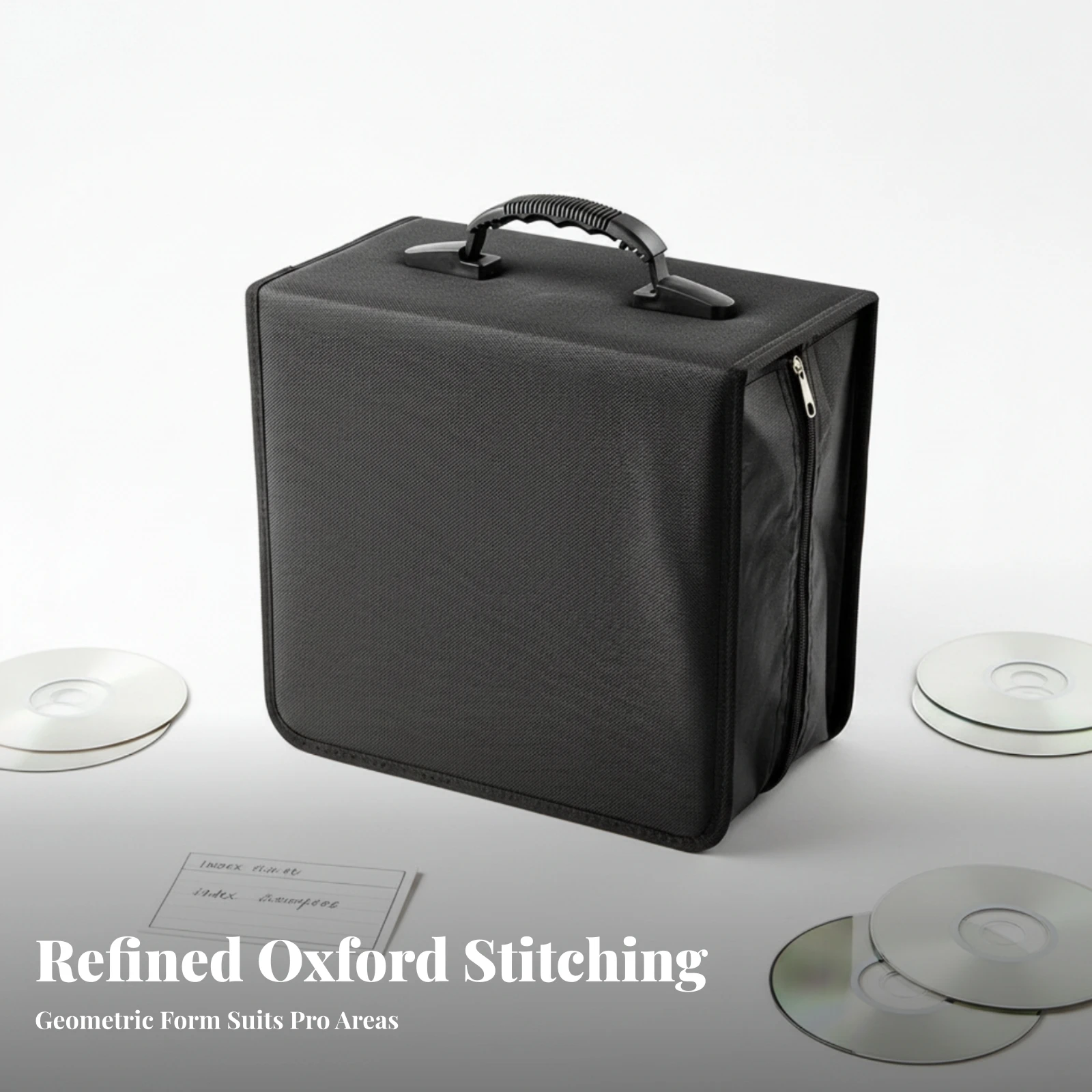 CD Storage Case Structured Disc Storage Case with Handle DVD Carrier with Zipper Safeguarding Organizer Multi-Purpose