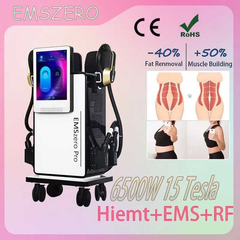 EMS muscle stimulator shaping machine EMSZERO 6500W 15 Tesla RF technology degreasing shaping machine