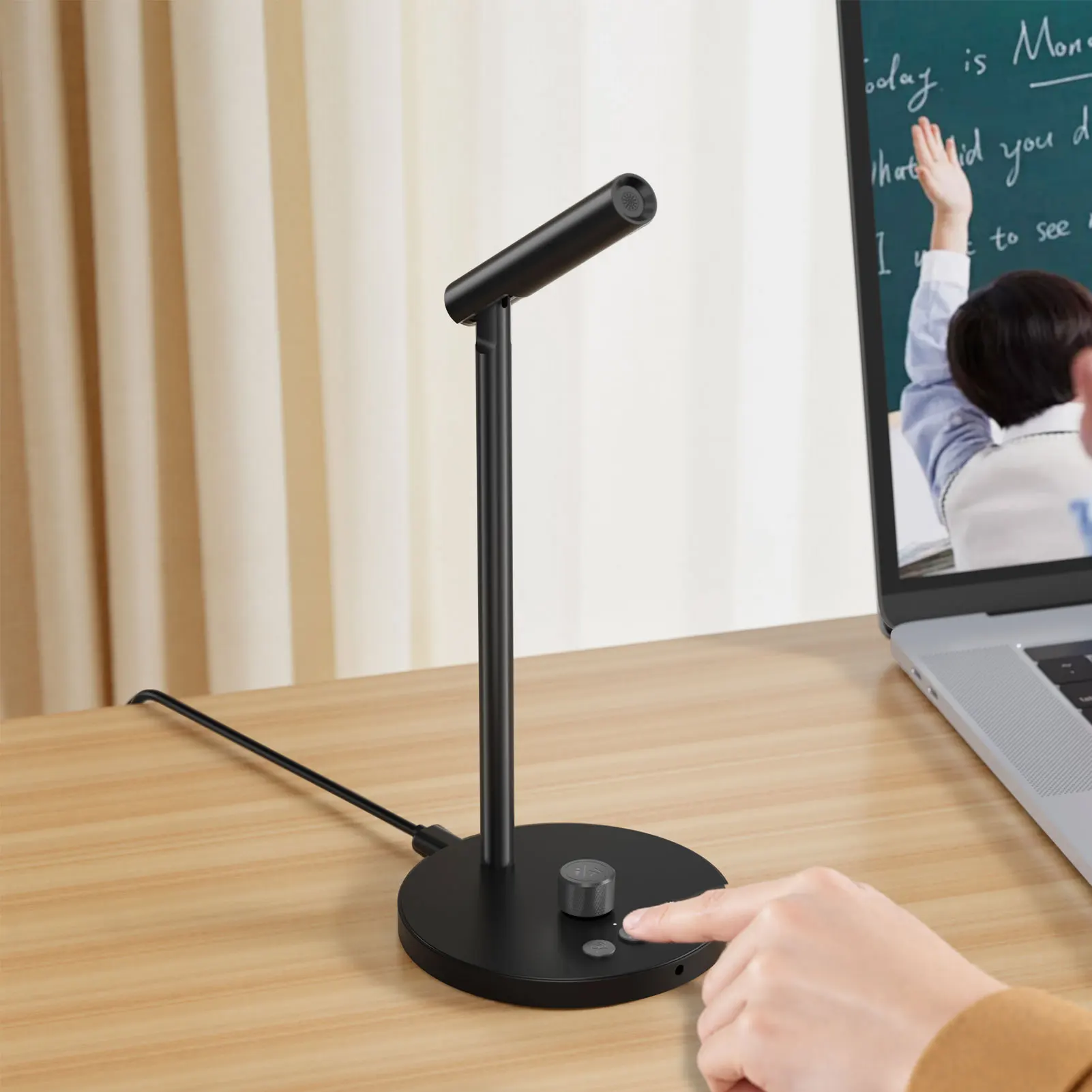 USB مؤتمر مكبر الصوت AI الحد من الضوضاء كتم مفتاح الكمبيوتر المحمول المتكلم هيئة التصنيع العسكري 60 لغة دعم سماعة جاك لاجتماعات الفيديو