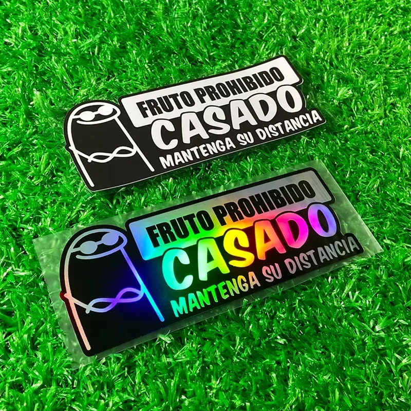 Pegatina divertida con meme de Fruto Prohibido, 1 unidad, calcomanía impermeable para tanque de combustible de motocicleta, decoración para scooter eléctrico