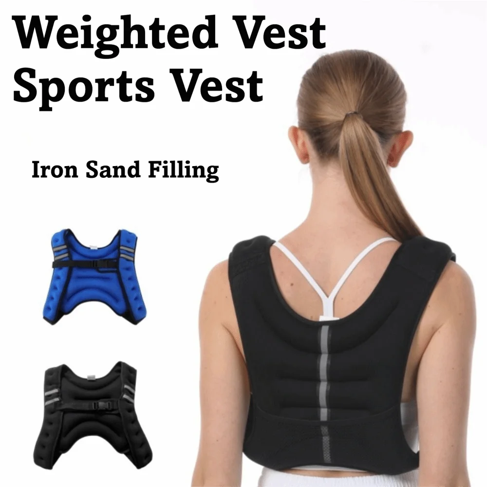 Adjustable Weighted Vest Iron Sand Filled Neoprene Sandbag Weighted Vest Resistance Training Multi-Size Iron Sandbag