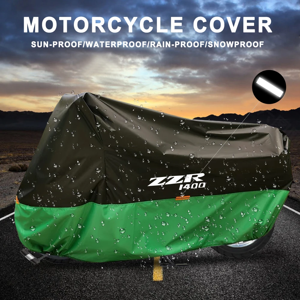 Motorcycle Cover Universal Outdoor Waterproof  Dustproof UV Protector Rain Covers for Kawasaki  ZZR 1400 ZZ-R 1400