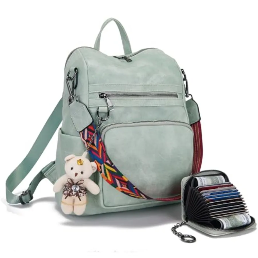 

Women's Fashion PU Leather Backpack Purse for Women Designer Ladies Travel Convertible Shoulder Bag