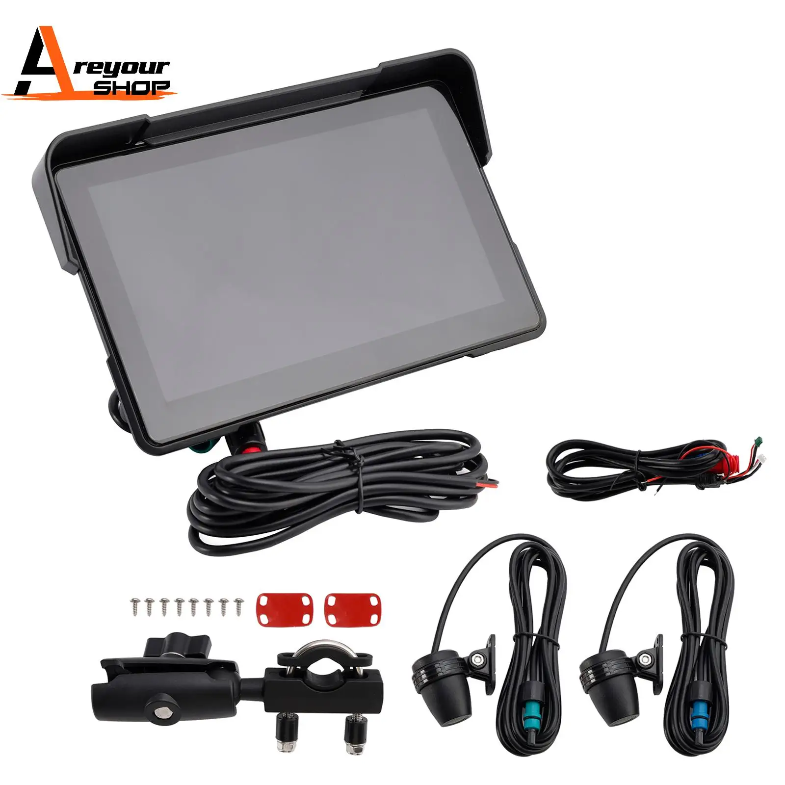 

7-дюймовый универсальный рекордер Dvr Carplay с сенсорным экраном для скутера, мотоцикла