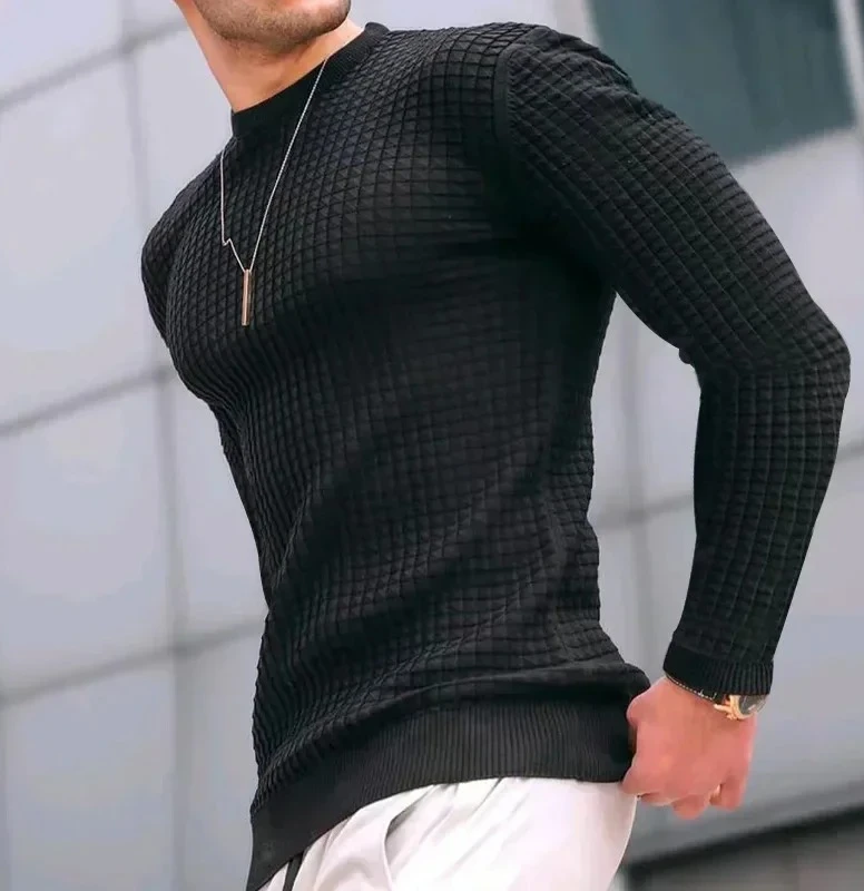 

Мужская мода, универсальный топ с длинными рукавами, однотонный пуловер, мужская одежда, весенне-осенняя мужская элегантная модная толстовка Tide