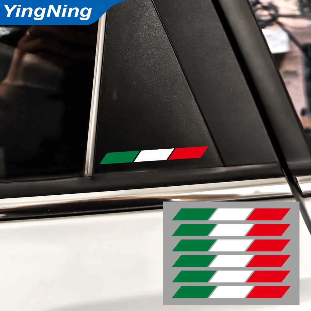 Italy Flag Car Sticker Italian Tricolor Stripe Decal For Fiat 500 Alfa Romeo Abarth Vespa Motorsport Vinyl Bumper Door Decor