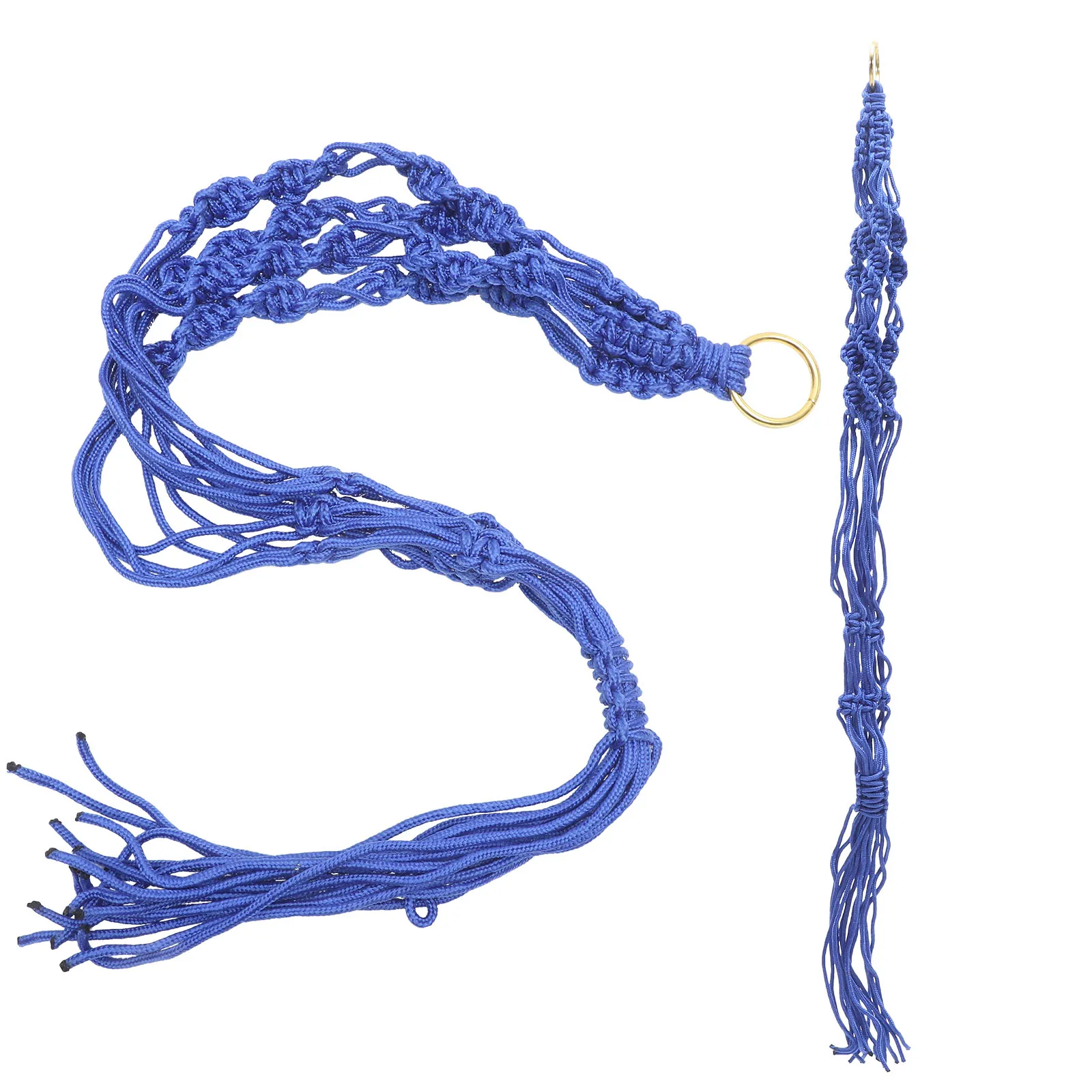 

2 Pcs H made Nylon Macrame Plant Hanger Kit Blue Flower Pot Net Bag Indoor Hanging Basket Storage Decor Gardening Planter