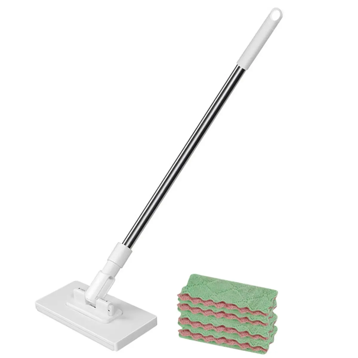 2026 Trend Efficient Disposable Dust Mop Kit with 4 High-Quality Reusable Microfibre Cloths for Home Cleaning