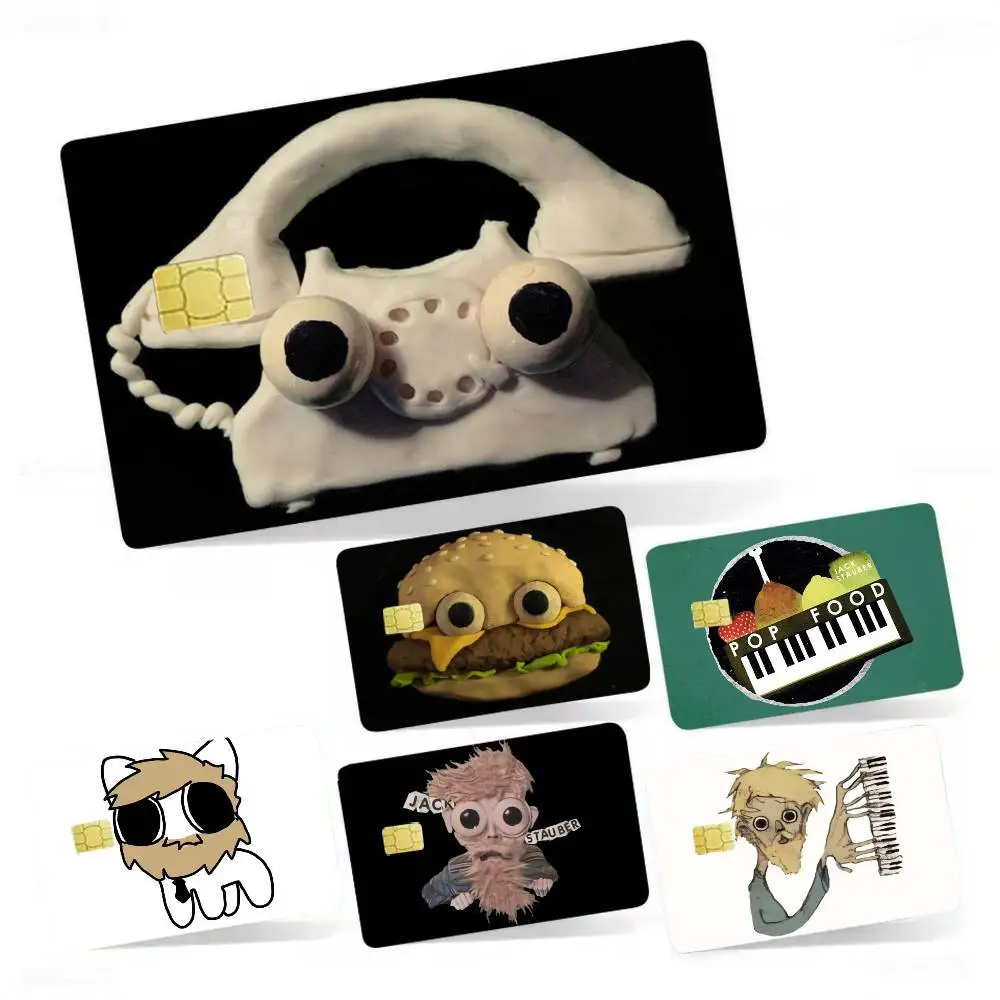 

Jack Stauber Buttercup 4pcs 1Set Laser Holographic Sticker Skin Cover for Credit Bank Debit Card